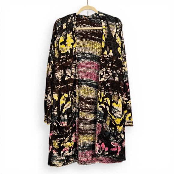 Free People Think Twice Multicolor Knit Oversized Cardigan Sweater - Picture 7 of 12